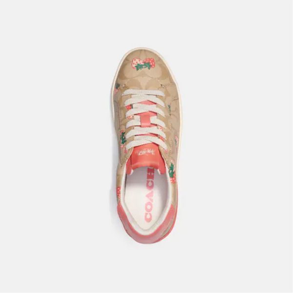Tenis Coach #25 Clip Low Top Sneaker With Strawberry Print fresas